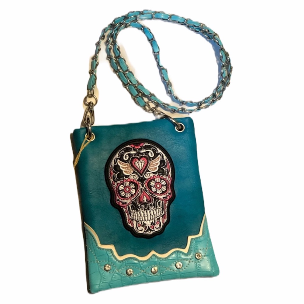 Sugar Skull Day of the Dead Mini Crossbody Bag